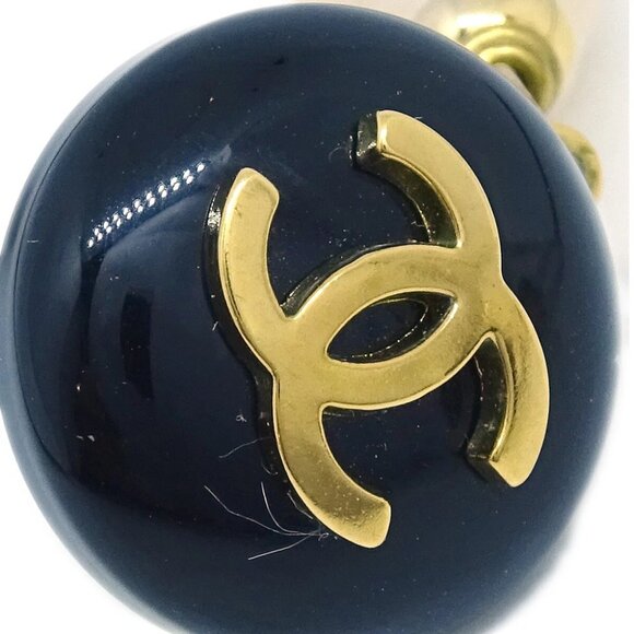 Chanel Artificial Pearl Dangle Earrings Clip-On Gold 94A - Picture 2 of 4